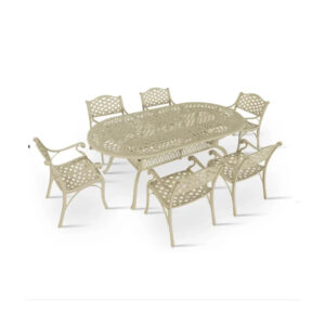 6 Seater Lattice with 214cm x 110cm Elizabeth Table (Oval)